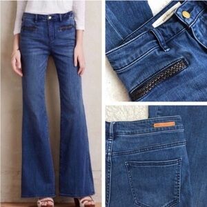 Pilcro & The Letterpress Anthropologie Wide Leg Flare Jeans Short Length